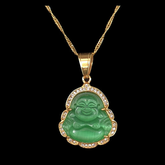 Green Small Buddha Necklace