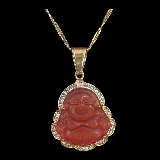 Orange Small Buddha Necklace