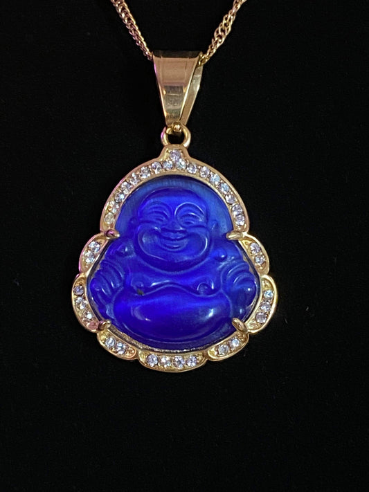Blue Small Buddha Necklace
